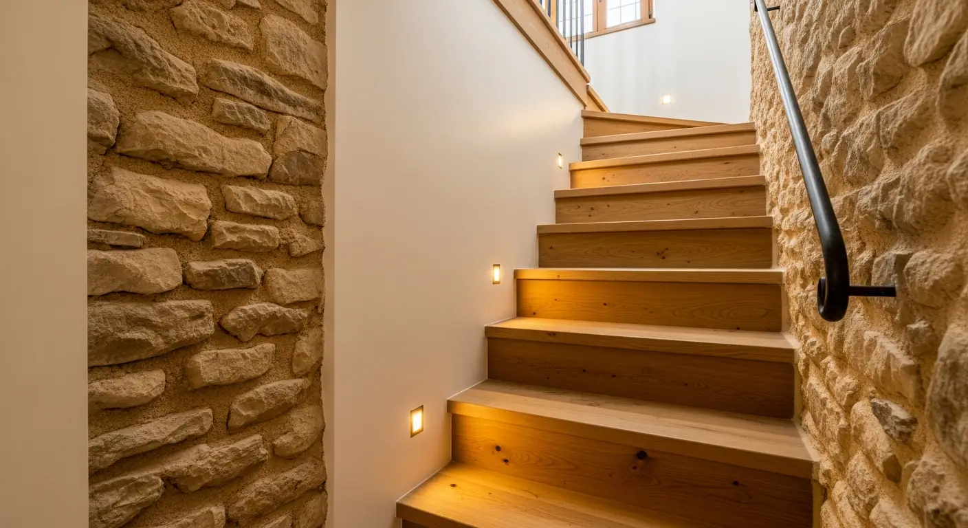 Escalier maison de village | Rénovation respectueuse du cachet