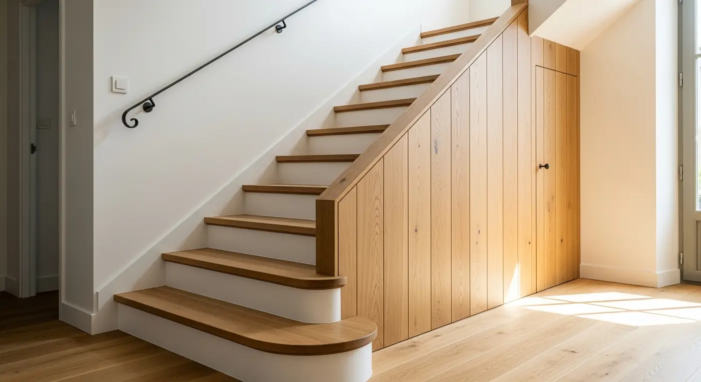 Rénover un escalier en carrelage | Habillage bois sans casse