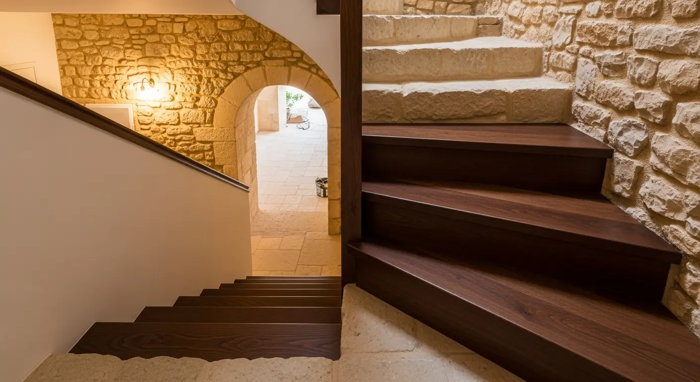 Rénover un escalier en pierre | Habillage sur mesure adapté